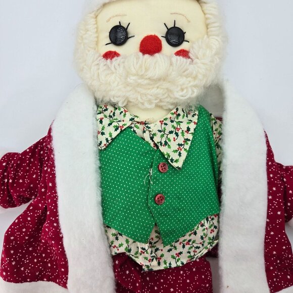 Vintage Handmade Santa Doll Plush Shelf Sitter Stuffed 22 Inches - Picture 9 of 15